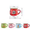 Tasses en céramique tasse de Noël dessin animé santa claus mousse tasse à café de café familial dessert petit déjeuner millier tasse enfant cadeau de Noël j240428