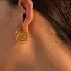 Boucles d'oreilles étalon Youthway 18K Gold plaqué simple en acier inoxydable Spirale irrégulière Bijoux à tendance imperméable des femmes 2024