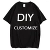 T-shirts masculins hx t-shirts coton diy 3d imprimer la marque blanche logo / conception d'image pliant personnalisé xs-7xl