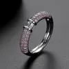 Designer exquis et tendance AAA Zircon Micro Incrup Ring pour les femmes Bijoux de mariage et de cadeau d'amant en platine cuivré et coloré
