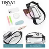 TINYAT Clear Waist Bag Women Purse Large Phone Fanny Pack Sports Travel Ladies Belt Bag Pouch Transparent PVC Banana Bum Bag 240428