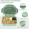 Bento Boxes Lunchbox mit Schreibtisch quadratisch Split Microwave Lunch Lecksof Food Container Picknick und Q240427