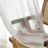 Blinds Style transparent en tulle blanc rideaux pour le salon Veille verticale rayée rideau transparent à la maison