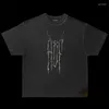 Mäns T-skjortor Fasion ArnodeFrance Liquid Metal Logo Vintage ADF Shirt Designer Loose Washed Casual T-shirts Streetwear