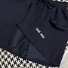 Frauen zweiteilige Sets Miumi Kleidung exquisite gestickte Buchstaben Logo Polo -Hemd Kurzärmelhosen Set