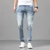 Jeans masculin printemps d'été mince masculin slim slim américain calicon marque haut de gamme petit pantalon droit Q9574-07