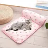 Tite de refroidissement d'été pour animaux de compagnie de glace de glace avec coussin d'oreiller chat chien respirant pad canapa pour petits chiens moyens tapis de sommeil frais 240423