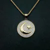 Collane a sospensione Musulcencent Moon and Star Islam Necklace Unisex Amulet ISLAMIC Evita di gioielli Gift Y240420