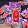 Kaarsen Nieuwe Red Digital Candle Birthday Number Cake Candle 0 1 2 3 4 5 6 7 8 9 Cake Topper Girls Baby Party Supplies Decoratie D240429