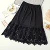 Dames kant ondertunkirt petticoat onder kleding lange rok veiligheid zomers slips casual mini -rokken underdress 240426