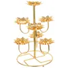 Bougendrs Ghee lampe de la lampe Lotus Rack Shape Stand Decorations Creative Creatin Clearlestick en acier inoxydable décoratif en métal