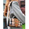 Draagtas high definition dames plaid canvas brede riem onderarm echt lederen orgel single crossbody klein vierkant