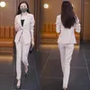Dwuczęściowe spodnie dla kobiet 3PC/set kobiecy garnitur biznesowy Zestaw Zestaw długiego rękawu Slim Fit High Talle