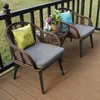 Lägermöbler balkong rotting stol tre stycken kombination utomhusbord och el enkla villa gårdsstrandstolar
