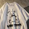 T-shirts masculins Nouveaux graffitis de lapin rétro américain Impression graphique pour hommes