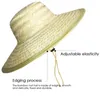 Chapeaux à bord large chapeau seau en bambou tissé Str chapeau pour une protection du soleil respirante adulte pêche en plein air j240429