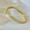 Van cl AP Classic V Gold Bated Mijin Full Diamond Bead Edge Bracelet