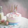 Свечи кривая нить радужная свеча дети с днем рождения торт.
