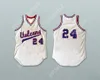 Nome Custom Name Mens Youth/Kids University of Hawaii a Hilo 24 Vulcans White Basketball Jersey Top Top S-6xl S-6XL