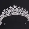 Tiaras Baroque New Luxury Sky Blue Crystal Pearl Crown для женщин свадебные невесты Queen Bridal Tiaras Hair Dress Accessories