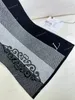 L Brand Plaid Men Cashmere Scarf Classic Jacquard Knit Designer Black White Grey Soft Comfort Shawl Two-Sided Big Logo