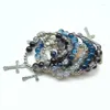 Smyckespåsar eleganta kristallpärlade armband sträcka för tjejhängen dagligen slitage 066C