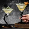 Weingläser schwarzer Fußglas Tasse kreative Cocktailbecher Goblet Martini Spiral Bar Küchenwerkzeuge