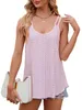 Women's Tanks Camis Womens sleeveless shirt loose fitting vest casual T-shirt summer womens staff neckline tuned T-shirtL240429