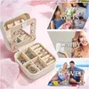 Jewelry Boxes White Color Travel Case Personalized Gifts Birthday For Women Christmas Teens Girls Initial Letters Drop Delivery Packin Otu9M
