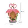 Planters POTS Sweet Par Flamingo Flower Pot Lover Statue Garden Animal Bird Sculpture Decoration Home Outdoor Q240429