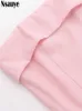 Городские сексуальные платья NSAUYE Summer Women Mini A-Line Slim Fashion Casual Beach Bess Drap High талия Y2K 2024 Sexy Pink Ning Club платье D240427