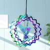 Bahçe Dekorasyonları Gradyan Renk Rüzgar Spinner Catcher Paslanmaz Çelik 3D Akıcı Işık Efekt Rüzgar çanları Parçalar Açık Bahçe Bahçesi Asma Dekor
