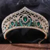 Tiaras blå kristall bröllopsklänning tiara krona lyx elegant strass tiara bröllop huvudbonad hår tillbehör smyckesuppsättningar