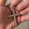 Fabricante de jóias Hiphop Ice Out Cross Pinging for Men 925 Sterling Silver Gemstone Pingents 5mm Moissanite Cross Pinging