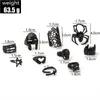 Cluster Ringe Fashion Black Schlangen Schmetterling für Frauen Schmuck Anillo Finger Ring Set Ohr Girls Bages ästhetische Accessoires