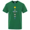 T-shirts masculins Cosmic Solar System Planètes imprimer les hommes courts Strt Casual T Vêtements en vrac surdimension