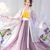 Ethnic Clothing Women Chinese Hanfu Embroidery Flower 3pcs Fairy Cosplay Costume Spring Summer Ancient Princeness Costume Halloween Clothes