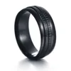 Anéis de casamento punk 8mm moda de aço inoxidável anéis para homens pretos dourados de engrenagem fosca banda de noivado de casamento unissex jóias homens presentes