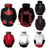 Felpa con cappuccio maschile con felpa con felpa con cappuccio da uomo con cappuccio per la felpa con stampa 3d per pullover per adulti autunno e inverno unisex harajuku giacca anime giapponese Racciglia cosplay coat d240429