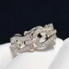 Anello di design di alta qualità per uomini e donne versione alta 925 anello di fibbia a ferro di cavallo in argento sterling placcato con gioielli a ferro di cavallo con diamanti a diamante pieno d'oro.