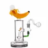 Wholesale Banana Shape Hookahs Glass Tobacco smoking Bongs pipe Creative Unique Fruit Style Showerhed Perc Percolator Water Oil burner Dab Rig Bong