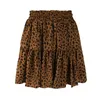 Skirts Retro 2024 Korean Style Leopard Print Short Skirt Women's High Waist Pleated Small Flower A- Line Sexy With Underwear