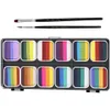 12-färgad gradient Washable Rainbow Strip målning Set Face Paints Kit For Children Makeup Palette Halloween Penkroppen 240415