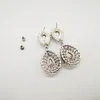 Boucles d'oreilles Stud Luxury 925 Pin en argent sterling femmes Autriche Autriche Drop Drop cristal Banquet bijoux