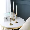 Ljus 3st/Set European Style Metal Candle Holders Simple Golden Wedding Decoration Bar Party Living Room Decor Candlestick Home Decor