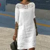 Party Dresses Dress Vacation Elegant Floral Midi For Women Half Sleeve O Neck Knee Length Summer Dating Shopping Stylish