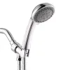 Ställ in handhållen duschhuvudarmhållare Justerbar konsol med Swivel Ball Universal Mount (Chrome) (Silver) Badrumstillbehör