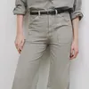 Frauen Jeans hochwertige Ag Graugrün-Denimhose Vintage All-Match Female Lose gerade Mikroflackern weites Bein