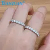 Bandringen 3 mm d kleur moissaniet weddband r925 sterlsilver eeuwigheidsband verlovingsringen voor vrouwelijke sieraden geschenken j240429