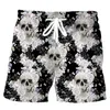 Pantaloncini da uomo divertente fiore di cranio con stampa 3d in spiaggia maschi di moda da nuoto casual streetwear pantaloni corti per le vacanze surf tronchi